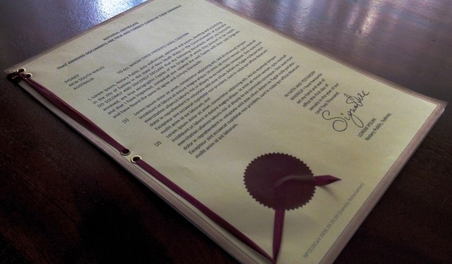 dummy notarial certificate example unsealed
